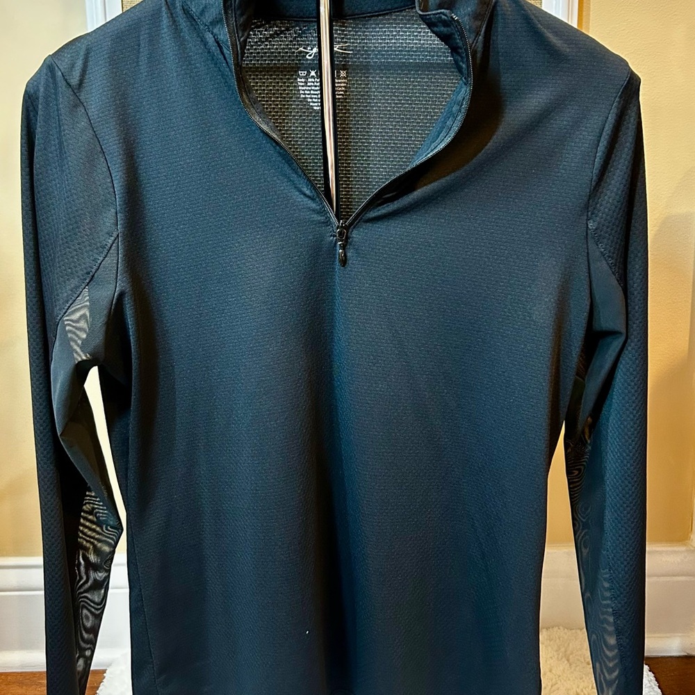 Gottex Black Textured Zip Top